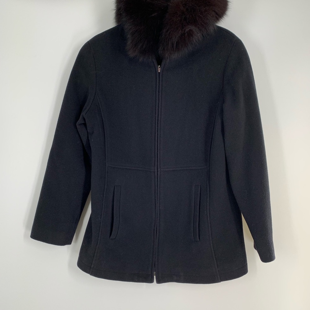 Forecasted of Boston Black Fox Fur Lined Coat S
